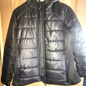 Black Puffer Jacket With Hood